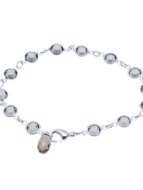 NWT Montreal Made Swarovski Crystal Channel Bracelet with Briolette Charm